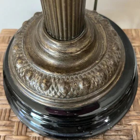 Antique Victorian Pink Cranberry Milk Glass Oil Lantern Electric Parlor Lamp - Picture 12 of 14